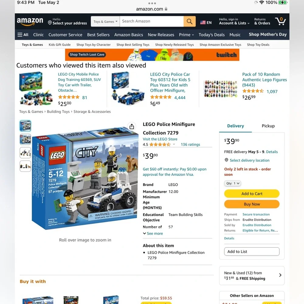 NIB Lego Police Minifigure Collection (7279) Building Set Toy Sealed Box